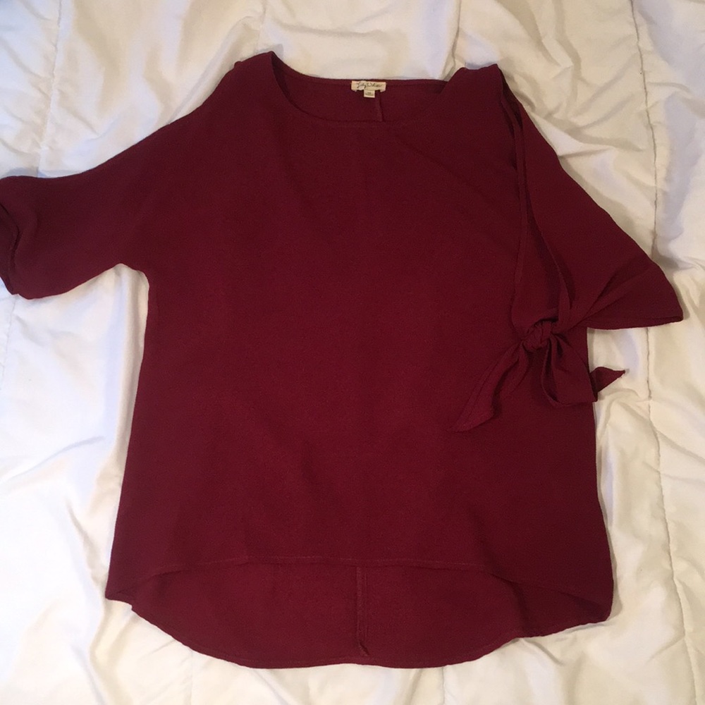 BURGUNDY CHIFFON TOP!!!